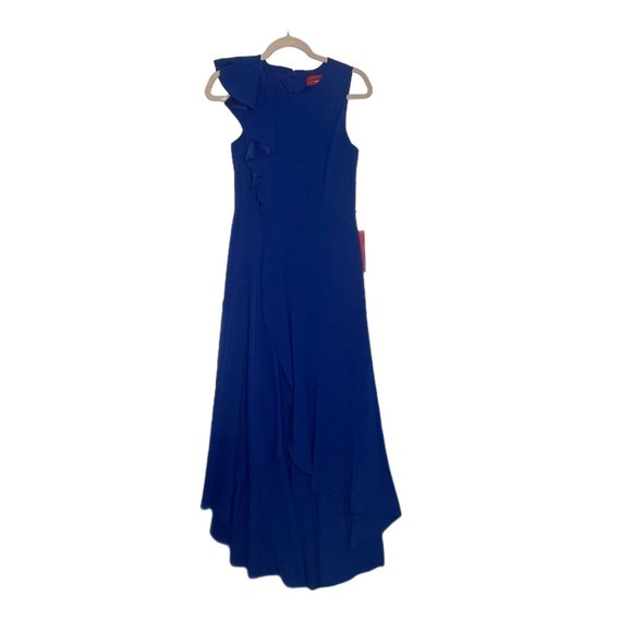 Carmen Marc Valvo Cobalt Blue Evening Formal Gown - Picture 6 of 13